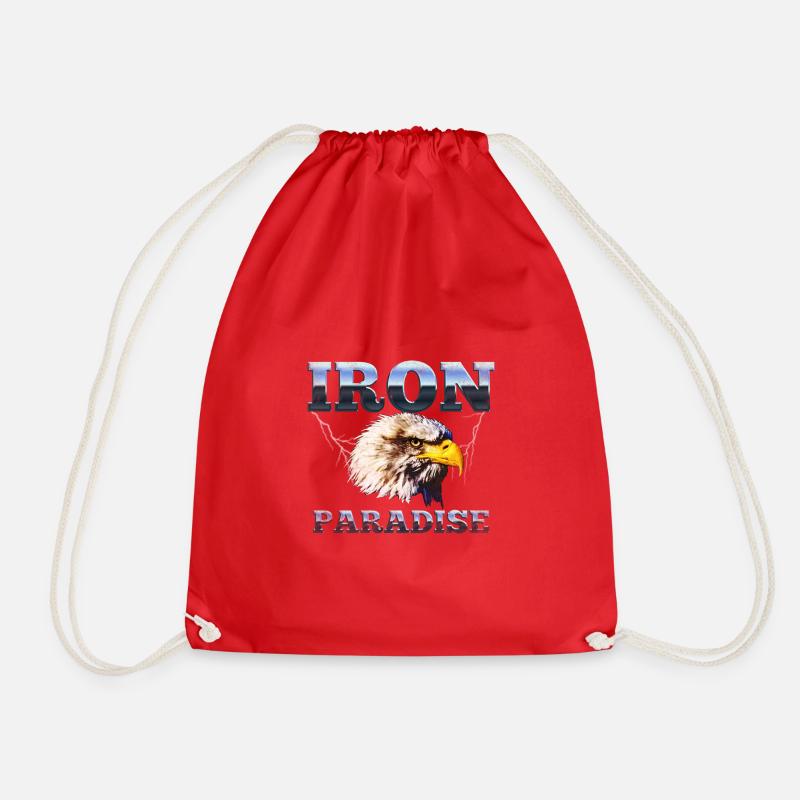 Iron Paradise - Drawstring Bag - red