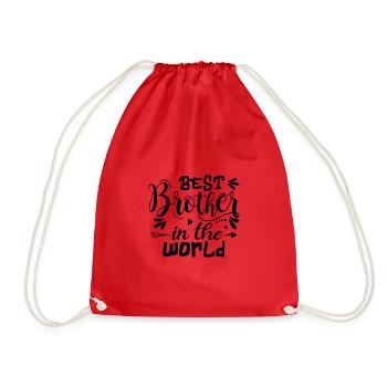Best Brother in the World Best Brother Gift Idea - Drawstring Bag - red - Front