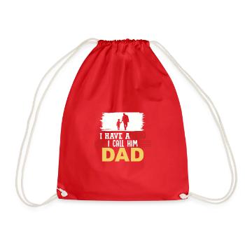 I call my hero my dad - Drawstring Bag - red - Front