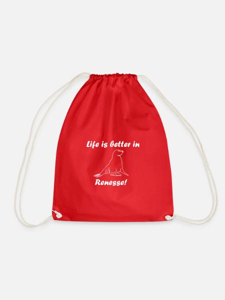 Life is better in Renesse Seehund - Turnbeutel - Rot