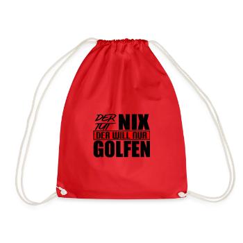 Der tut nix der will nur golfen Humor T-Shirt - Turnbeutel - Rot - Vorne