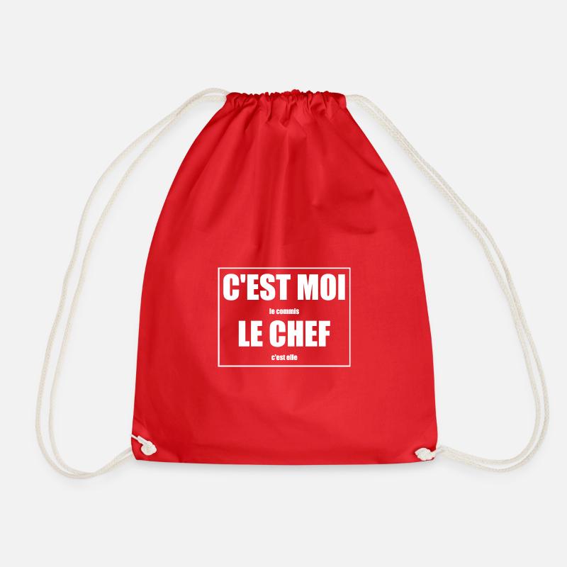 Humour - C'EST MOI le commis LE CHEF c'est elle - Sac de sport léger - rouge