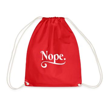 NOPE minimalistisches Design mit Attitüde Geschenk - Turnbeutel - Rot - Vorne