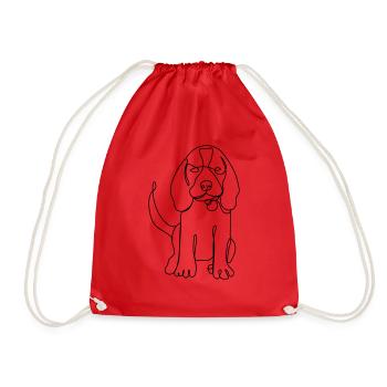 Beagle-Hund - Turnbeutel - Rot - Vorne