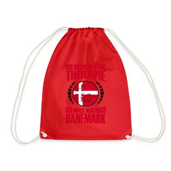 Therapie Danemark Geschenk Spruch Nord - Turnbeutel - Rot - Vorne