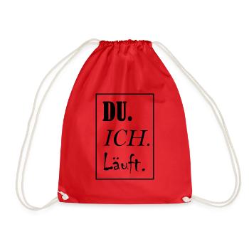 Du. Ich. Läuft. - Turnbeutel - Rot - Vorne