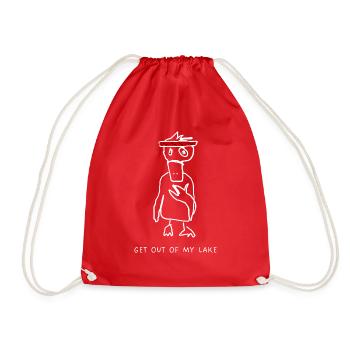 Duck Bird - Drawstring Bag - red - Front