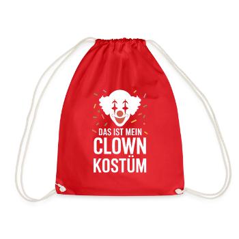 Das ist mein Clown Kostüm - Karneval Fasching - Turnbeutel - Rot - Vorne