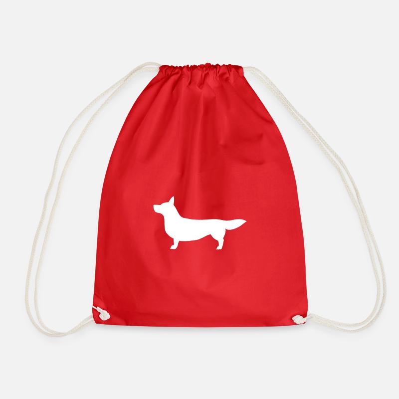 Welsh Corgi Silhouette - Turnbeutel - Rot