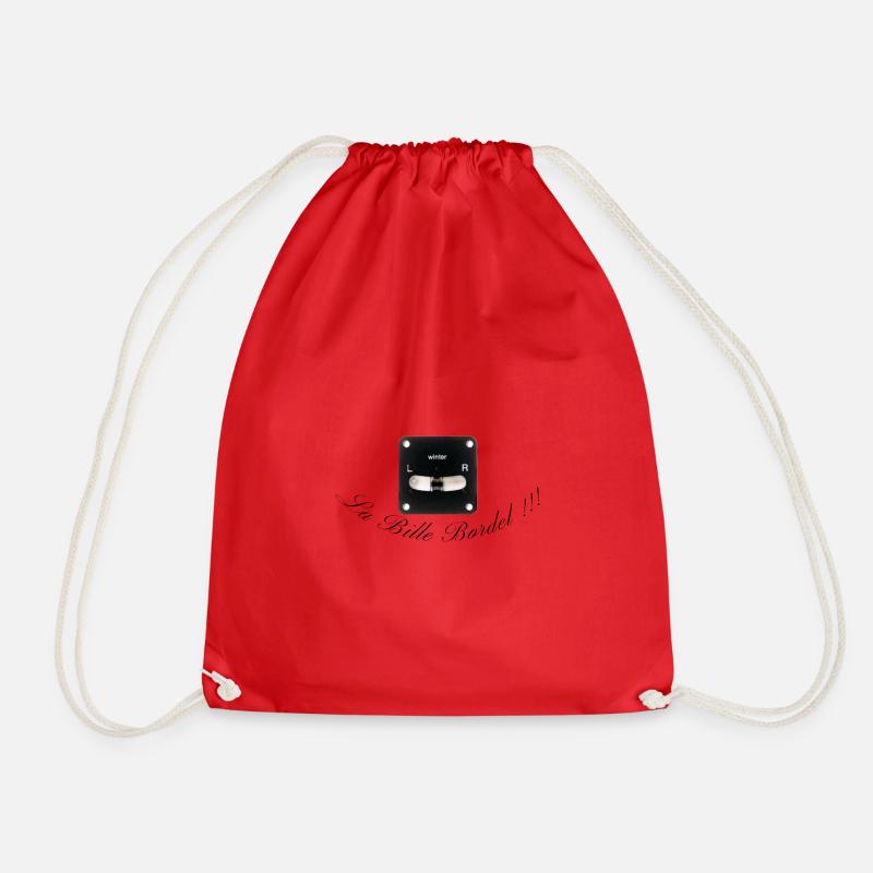The messy ball - Drawstring Bag - red