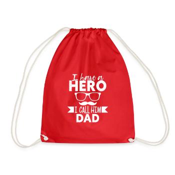 I Have a Hero, I Call Him Papa - Drawstring Bag - red - Front
