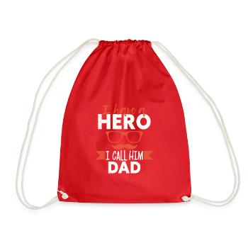 I Have a Hero, I Call Him Papa - Drawstring Bag - red - Front