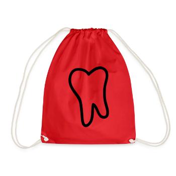 tooth - Drawstring Bag - red - Front