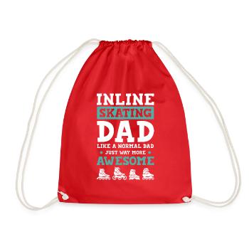 Skate Papa Saying - Drawstring Bag - red - Front