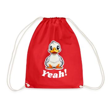 Yeah said by the Duck - Drawstring Bag - red - Front