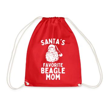 Beagle de Noël Maman Le Beagle préféré du Père Noël - Sac de sport léger - rouge - Devant