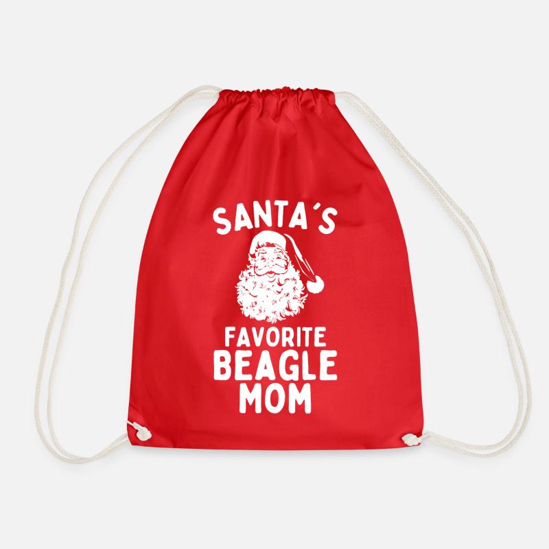 Weihnachten Beagle Mom Santa's Favorite Beagle - Turnbeutel - Rot