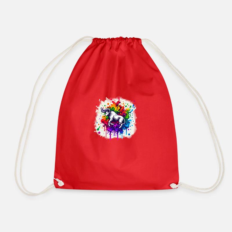 Zodiac: Taurus - Drawstring Bag - red