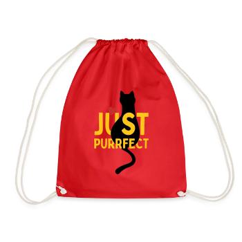 Pfotschafter Design: Just Purrfect chat avec cœur - Sac de sport léger - rouge - Devant