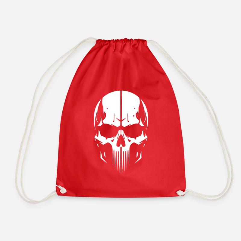 skull2w - Turnbeutel - Rot