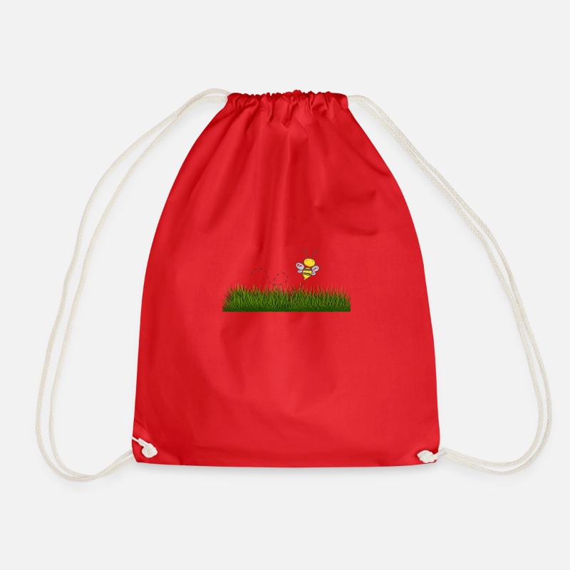 bee - Drawstring Bag - red
