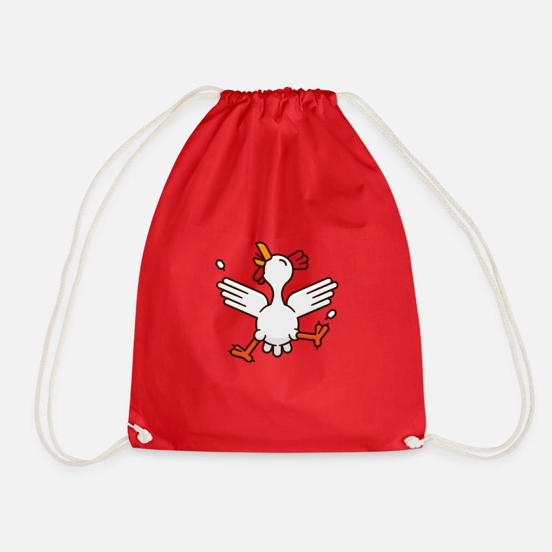 Bande dessinée heureuse et drôle de poulet de danse - Sac de sport léger - rouge