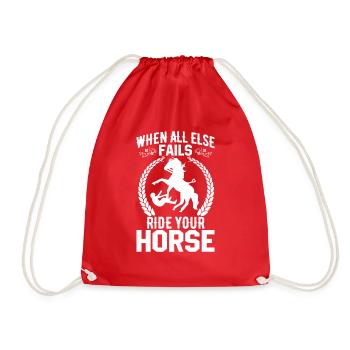 Si tout le reste échoue, montez à cheval - - Sac de sport léger - rouge - Devant