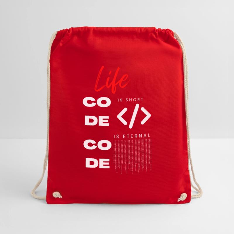 Life is short Code Programmer Tee Drawstring Bag