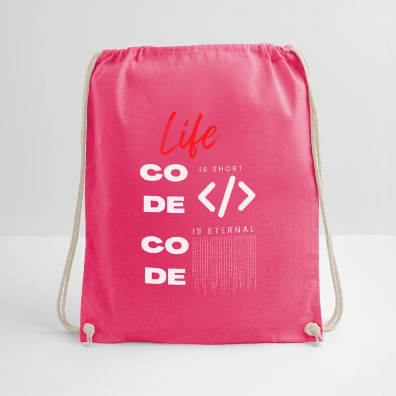 Life is short Code Programmer Tee Drawstring Bag