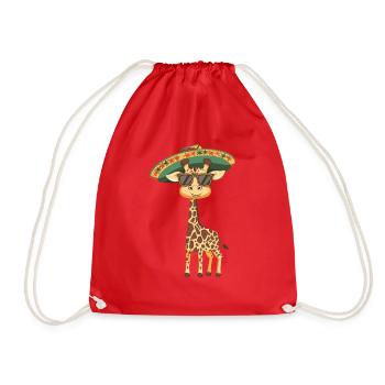 Girafe Drôle Sombrero - Sac de sport léger - rouge - Devant