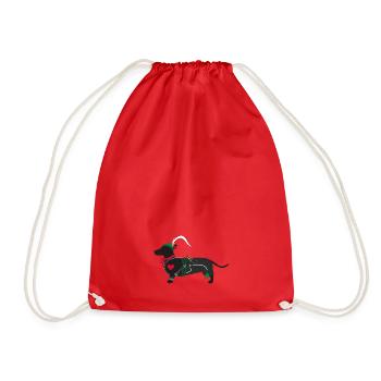 Dachshund Hunter -minimal- The master of the forest - Drawstring Bag - red - Front