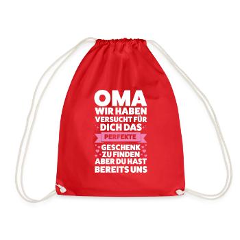 Oma Großmutter Großmütter Geschenk - Turnbeutel - Rot - Vorne