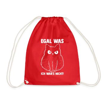Egal was ich wars nicht Katze - Turnbeutel - Rot - Vorne