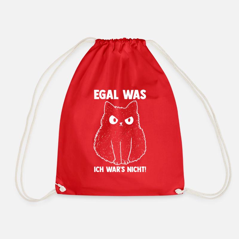 Egal was ich wars nicht Katze - Turnbeutel - Rot