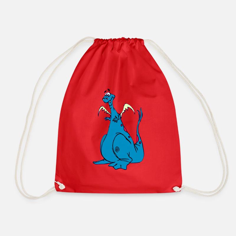 Cocki the Dragon - Drawstring Bag - red