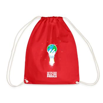 He Supports the World - Italian - Drawstring Bag - red - Front