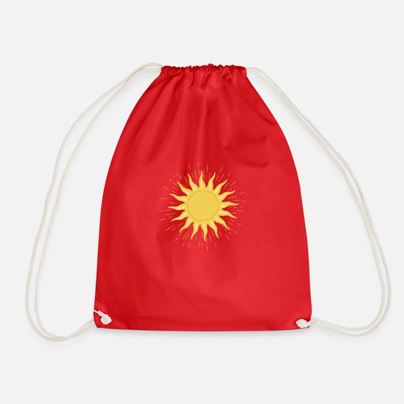 Yellow Sun - Drawstring Bag - red