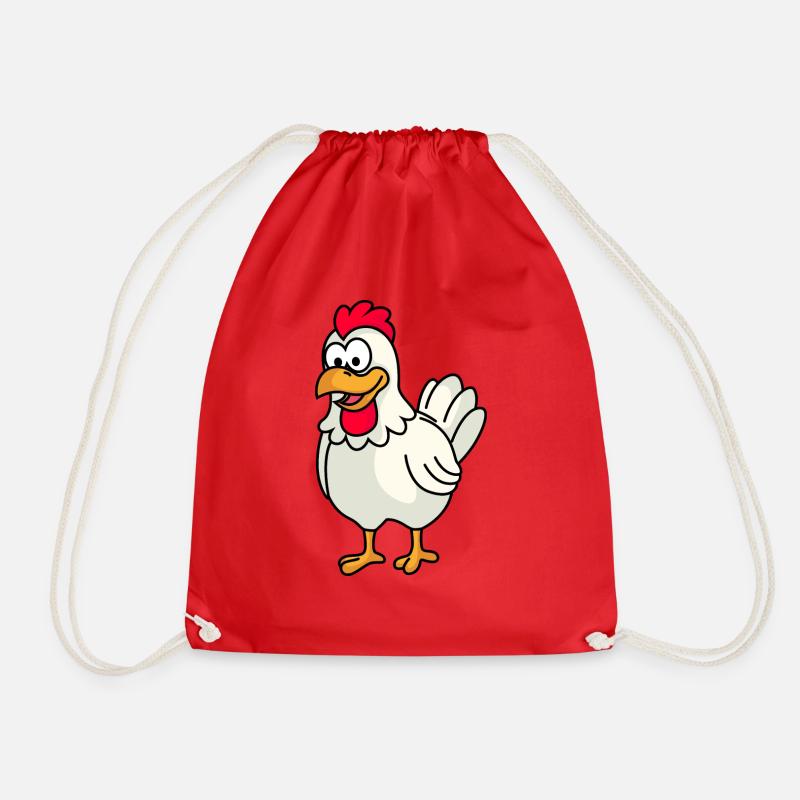 Huhn Comic Tier - Turnbeutel - Rot