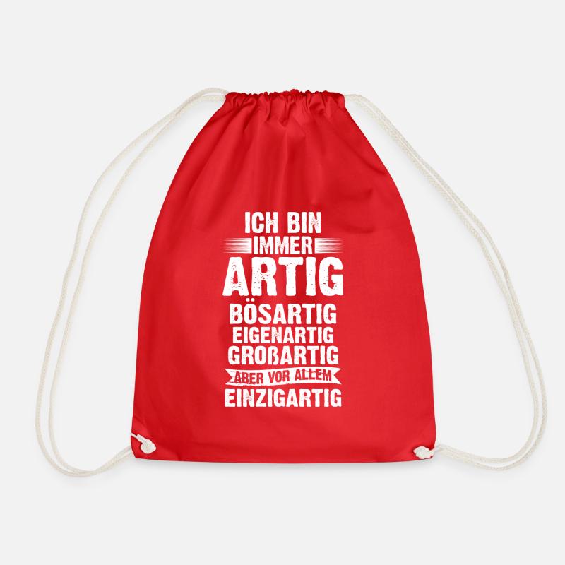 Ich Bin Immer Artig - Turnbeutel - Rot