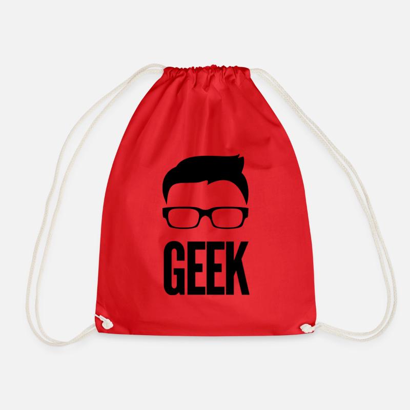 Geek - Drawstring Bag - red