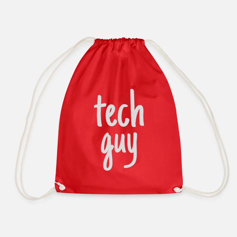 Tech Guy - Drawstring Bag - red