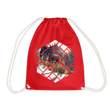 Dolomites Seceda winter landscape - Drawstring Bag - red - Front