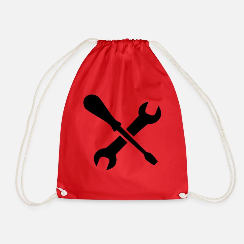 tools - Drawstring Bag - red