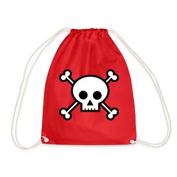 Totenkopf Piratenflagge! - Turnbeutel - Rot - Vorne