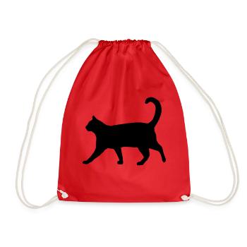 Silhouette de chat classique - Sac de sport léger - rouge - Devant