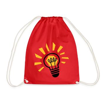 Light bulb - light bulb - ampoule - lamp - light - Drawstring Bag - red - Front