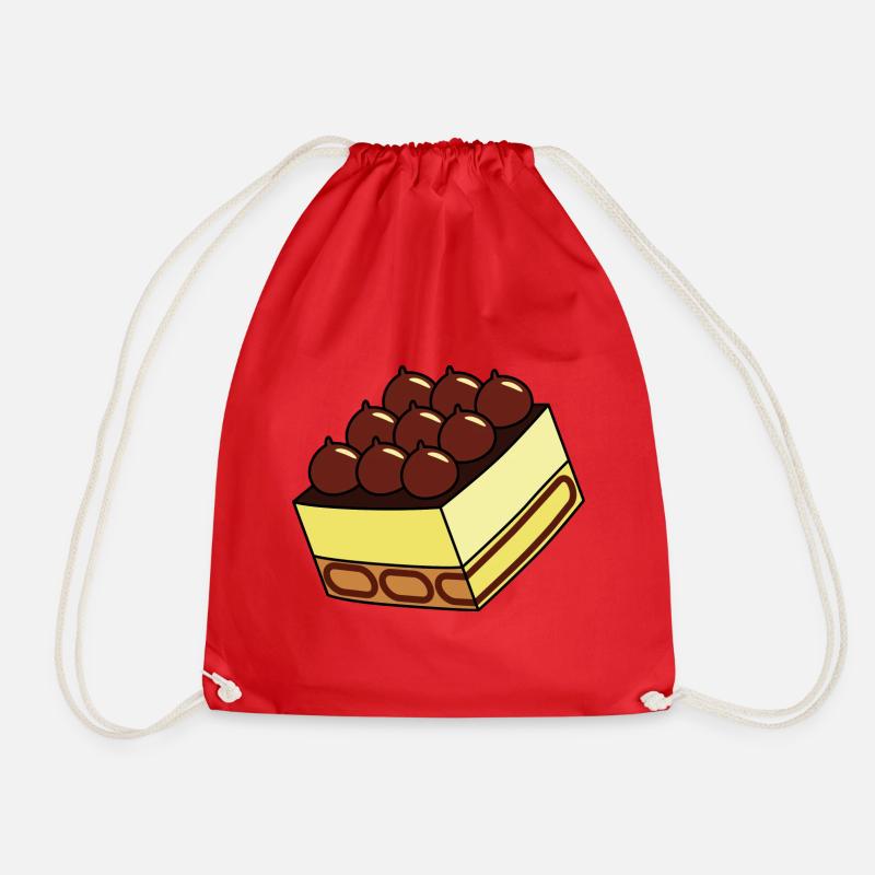 Tiramisu Shift Dessert Delicious Food Mascarpone - Drawstring Bag - red