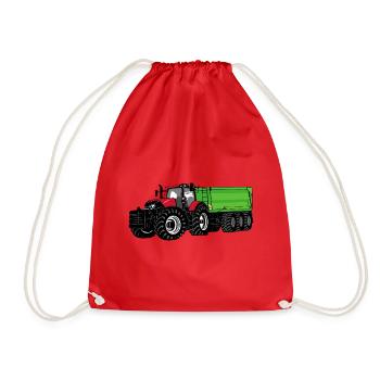 Traktor - Schlepper - Landwirt - Bauer - Turnbeutel - Rot - Vorne
