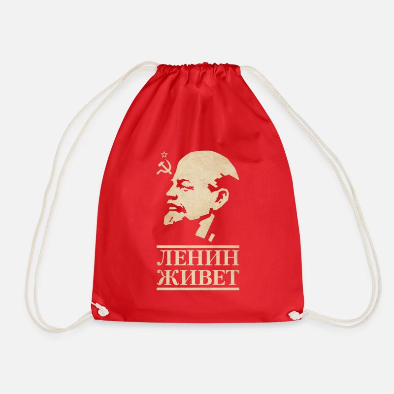 Lenin Lives - Drawstring Bag - red