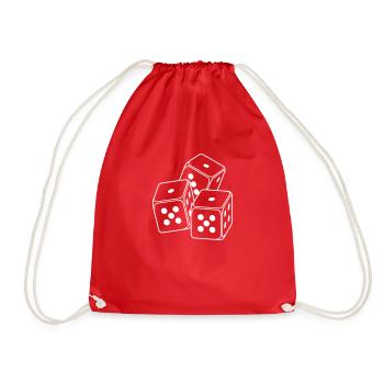 drei Spielwürfel / bunco dices (3c) - Turnbeutel - Rot - Vorne